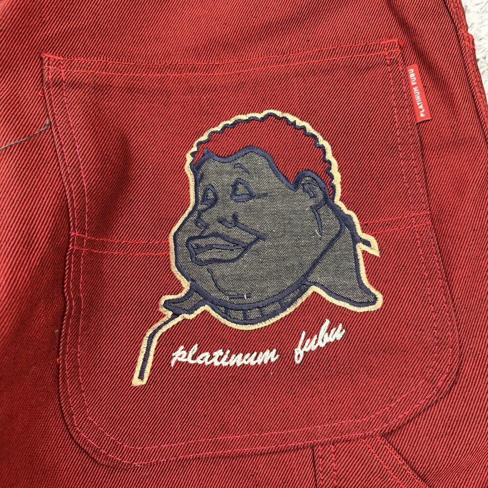 VTG FUBU Platinum Fat Albert Embroidered Blue Baggy Y2K Skate Jean shorts   32